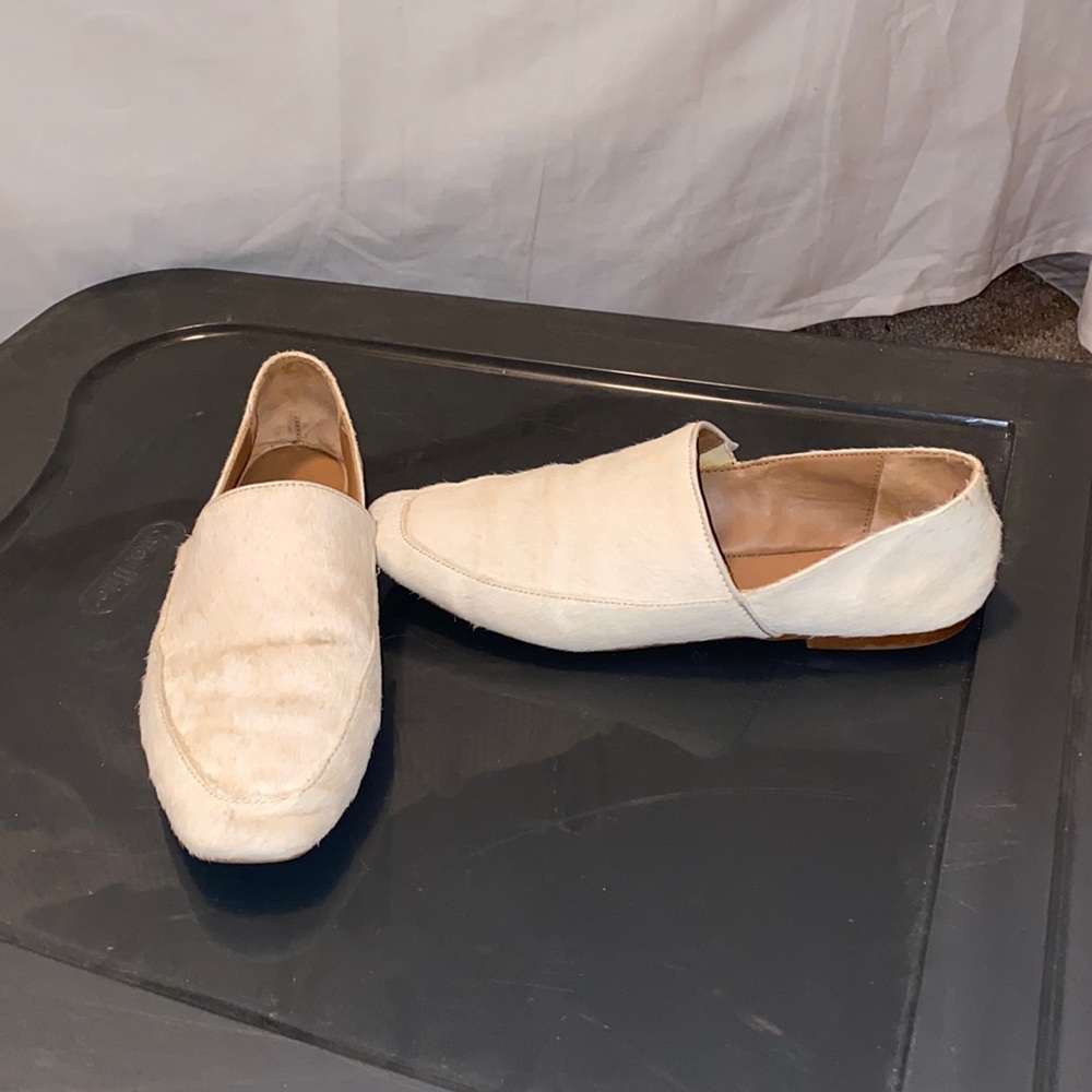 Faux calf hair loafers